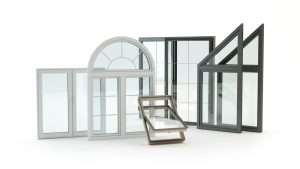 Various shaped windows on a white background