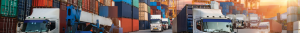 trucks and container yard for shipping with Varsity Logistics