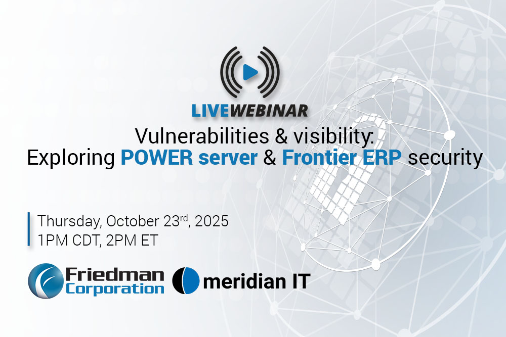 live webinar, Frontier ERP, IBM i, IBM i Power, Meridian IT
