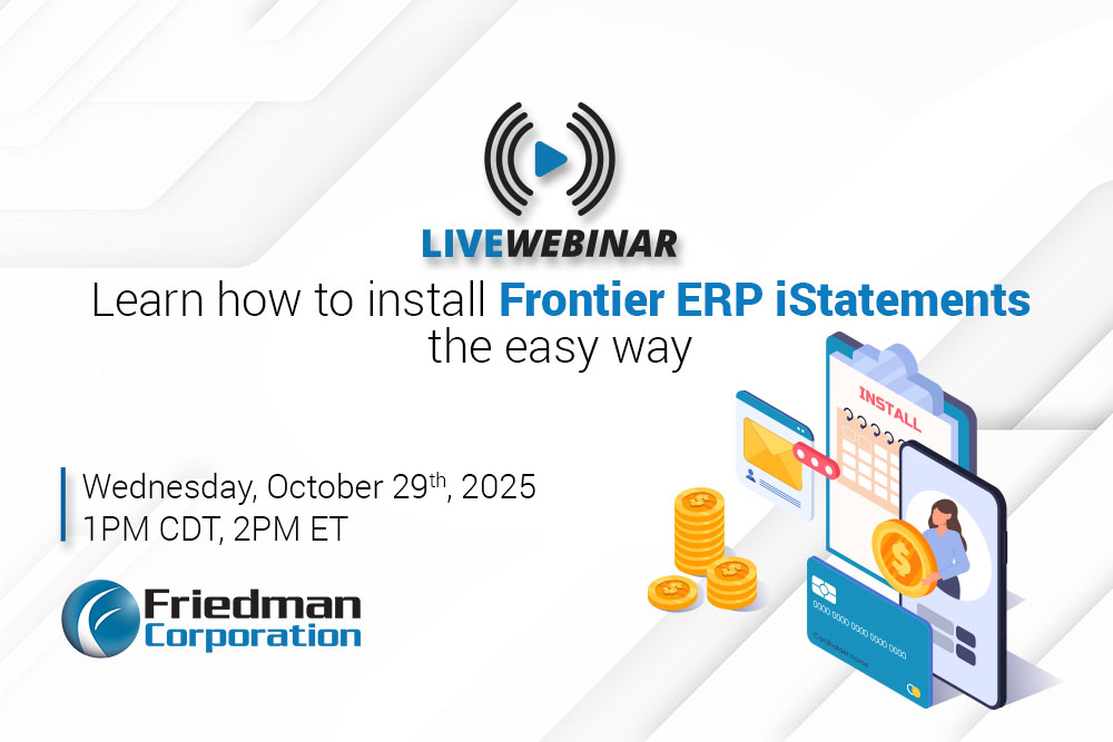 financial reporting, ERP financial management, istatements, Frontier ERP