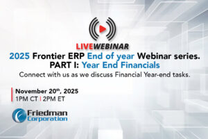 year-end close, year-end financials, Frontier ERP, live webinar