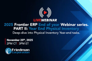 physical inventory, frontier erp, year-end inventory, stock counts, inventory process