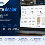 eQuote Dealer dashboard showing online product configuration, dealer quoting, and ERP-integrated order management