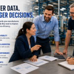 Manufacturing dashboard displaying real-time production KPIs, inventory levels, financial metrics, and operational performance for make-to-order manufacturers.